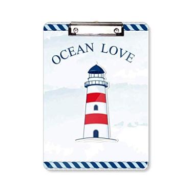 Imagem de Lighthouse Ocean Love Sea Sailing Blue prancheta pasta, bloco de notas A4