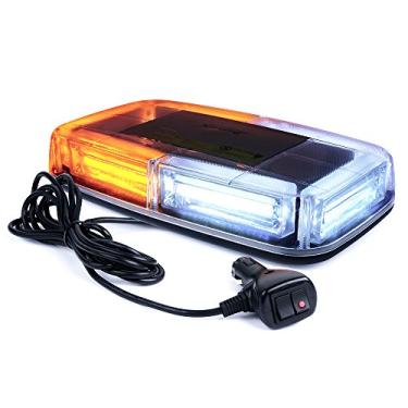 Imagem de Xprite LED COB Branco Âmbar / Yellow Roof Top Atenção Strobe Light 19 Modos de flash w / Magnetic Base de Mini Beacon Luzes Bar para 12V Hazard emergência dos veículos da construção Snow Plow Caminhões Bus
