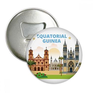 Imagem de Castelo da Guiné Equatorial Abridor de Garrafa Redondo, Ímã, Broches, Presente de 3 Peças