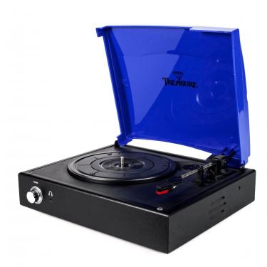 Imagem de Vitrola Toca Discos Treasure Blue Royal E Black com software de gravação para MP3