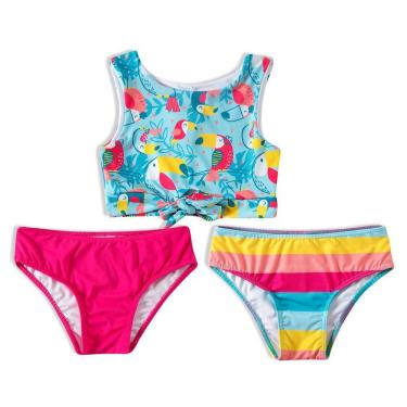 Imagem de Biquíni Infantil  Top com 2 Calcinhas Tucanos Azul Tip Top