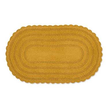 Imagem de DII Tapete de banheiro reversível da coleção de crochê, oval, grande, 53 x 86 cm, ouro mel