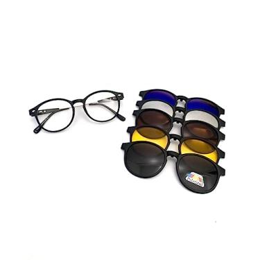 Imagem de Óculos de sol 6 em 1 polarizados com clipe magnético, polarizados unissex para homens e mulheres com prendedor magnético