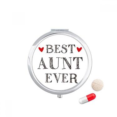 Imagem de Best Aunt Ever Citação parentes viagem estojo de comprimidos dispensador de medicamentos, presente espelhado