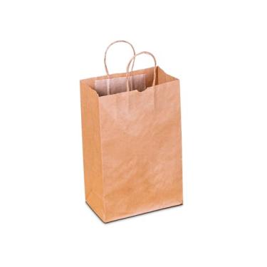 Imagem de Sacola de Papel Kraft Medio 24x14x30cm Sem Impressão 50 Unidades