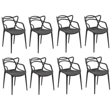 Imagem de Conjunto 8 Cadeiras Allegra Pp Preto - Rivatti