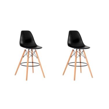 Imagem de Banqueta Alta Charles Eames Eiffel 133BPP Cor:Preto;Quantidade:2