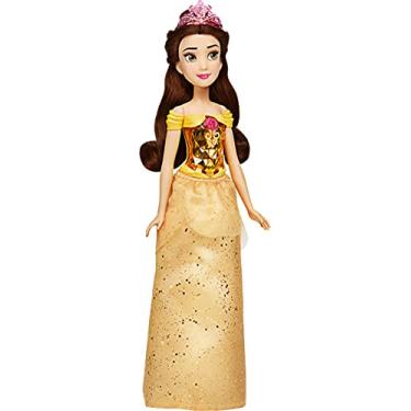 Imagem de Disney Princess Brilho Real, Princesa Bela - Boneca com saia e acessórios - F0898 - Hasbro