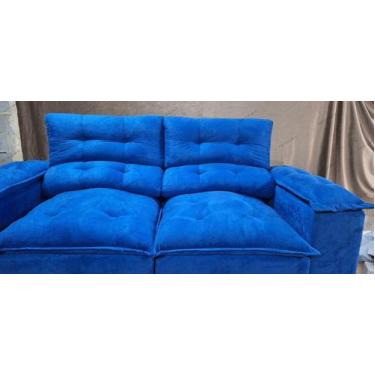 Imagem de Sofá Retrátil E Reclinável Azul Royal Com 2,30cm Largura - 2 Módulos