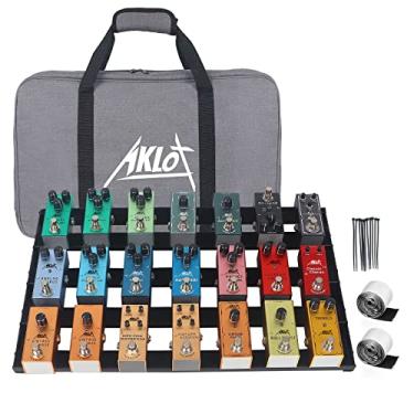 Imagem de Aklot Placa de pedal de guitarra, pedaleira baixo, liga de alumínio, 1,3 kg, efeito de capacidade super grande, 48 x 30,5 cm com bolsa de transporte (MI4931)