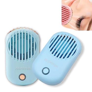 Imagem de Mini ventilador de cílios USB portátil 800 mAh ar condicionado feminino ferramentas de maquiagem ventiladores de cílios portáteis ventilador de refrigeração elétrico silencioso ventilador de refrigeração 2 peças, azul, 12 x 7 cm