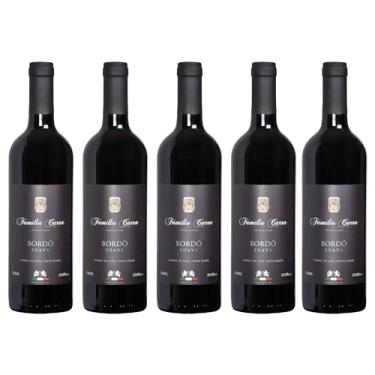Imagem de Kit 5 Vinhos Bordô Suave Família Carra 750 ml Gourmet Present Drink Especial Natal Coquetel Exótico Premium