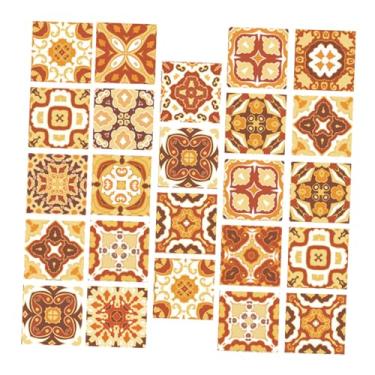 Imagem de HEMOTON 24 Unidades adesivo de parede em mosaico decalques de azulejos de cozinha papel de parede backsplash decoração vintage adesivo de azulejo de banheiro azulejo vintage