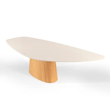 Imagem de Mesa de Jantar Tarsila Orgânica Vidro Off White - 2,60m x 1,10m