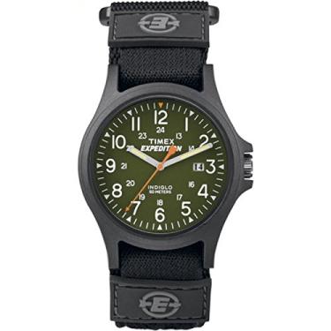 Imagem de Timex Relógio masculino Expedition Acadia tamanho grande, Pulseira Preta/Verde