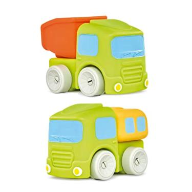 Imagem de Roma Jensen Br, Roma Brinquedos Caminhão Baby Truck Soft, Vinil Macio, 12 cm, Com 4 Peças para Montar, Caçamba e Motorhome, Colorido