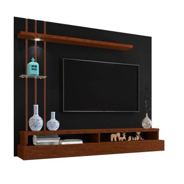 Imagem de Painel Tv Eros Carmolar Para TV Ate 55" Com Nicho E Luminária de Led