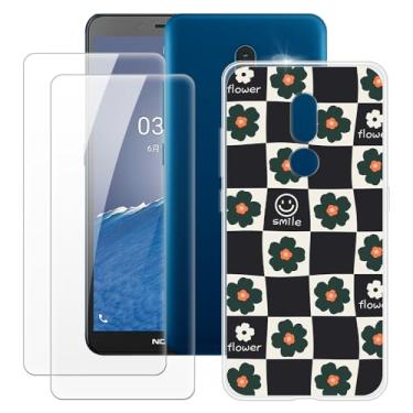 Imagem de MILEGOO Capa para Nokia C3 + 2 peças protetoras de tela de vidro temperado, à prova de choque, capa de TPU de silicone macio para Nokia C3 (5,7 polegadas)
