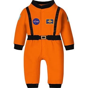 Imagem de COSLAND Macacão infantil de astronauta para meninos e bebês, Laranja, 6-12 Meses