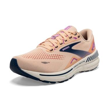 Imagem de Brooks Tênis de corrida feminino Adrenaline GTS 23, Apricot/Estate Blue/Orchid, 35