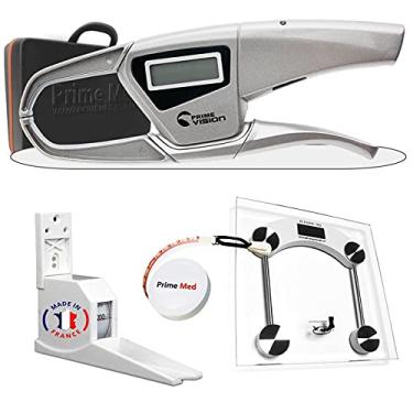Imagem de Prime Med Smart Adipômetro Digital Científico + Trena + Lápis + Disco de IMC + Software + Balança + Estadiômetro