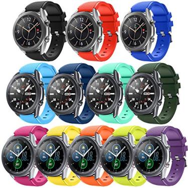 Imagem de Smart Watch Band Compatible with Samsung Gear S3 Frontier/ Classic/Galaxy Watch 46MM ,12 Pack HMJ Band 22mm Soft Replacement Sport Bracelet Strap for Gear S3 Frontier / Classic /Moto 360 2 2nd Men