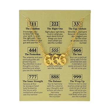 Imagem de COLORFUL BLING Colar com número de anjo 111 222 333 444 555 666 777 888 999 colar com pingente de número da sorte gargantilha numerologia joias amizade dia dos namorados,