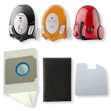 Imagem de 3 Saco Refil Coletor Descartável + Filtro Permanente para Aspirador de Pó Electrolux Listo Neo Pet Lover Filtro Cartucho