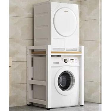 Imagem de Armário de máquina de lavar roupa de tambor, unidade de armazenamento de máquina de lavar, kit de empilhamento para lavadora e secadora, prateleira de armazenamento de máquina de lavar para