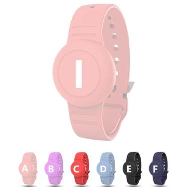 Imagem de Pulseira à prova d'água para AirTag Kids, suporte oculto personalizado com letra inicial compatível com Air Tag, capa de silicone para AirTag, rastreador GPS antiperda ajustável para crianças mais