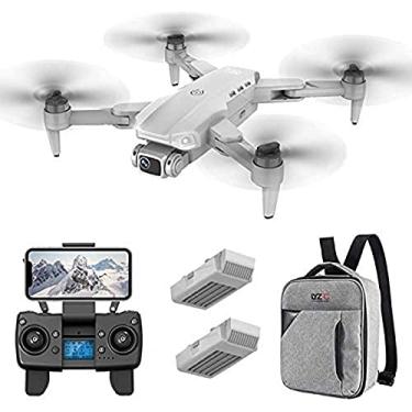 Imagem de Drone GPS com câmera dupla 4K UHD para adultos, zoom 50x, distância RC de 1200M, quadricóptero FPV RC dobrável com 2 baterias, retorno automático para casa, siga-me, branco