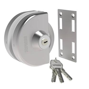 Imagem de Fechadura de Pressão para Porta de Correr de Vidro/Alvenaria V/A159 Pk Vp523 Inox Escovado Soprano