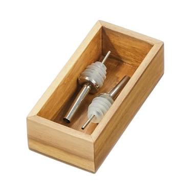 Imagem de Organizador de gaveta pequeno de madeira de acácia iDesign – Organizador e armazenamento de gaveta de cozinha – Natural