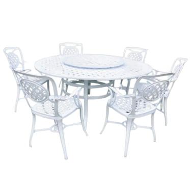 Imagem de Conjunto Jardim Mesa Giratório 6 Cadeiras Alumínio Fundido Resistente