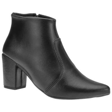 Imagem de Bota Coturno Feminina Salto Bloco Bico Fino Western Texana (Preto, BR, Adulto, Numérico, 34)
