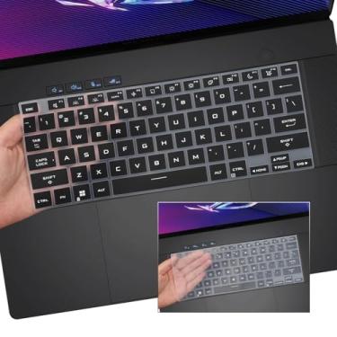 Imagem de 2 peças de capa de teclado para ASUS ROG Zephyrus G14 GA403 GA403UU GA403UV GA403UI 35.6 cm, ASUS ROG Zephyrus G16 GU605 GU605MV GU605MI GU605MY GU605MZ GU605MU 40.6 cm. Laptop para jogos de 6 cm