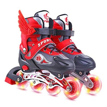 Imagem de sillervan Patins em linha tamanho seguro para meninos e meninas, ajustável, para fitness, patins divertidos, patins para iniciantes, para meninas, crianças, adolescentes e qualificados