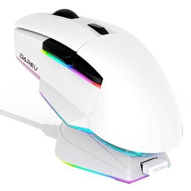 Imagem de DAREU Mouse para jogos sem fio A955 com base de carregamento RGB: Mouse Tri-Mode 2.4G/USB-C/BT Sensor óptico de até 12K DPI - Botões KBS II totalmente programável - Bateria de 120 horas