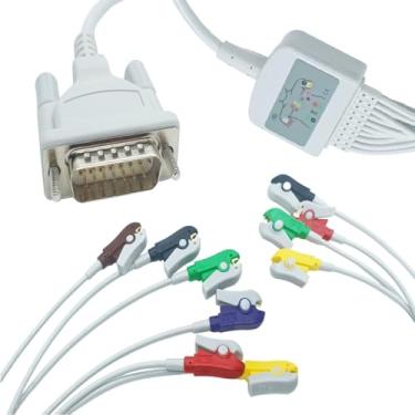 Imagem de Cabo ECG de 10 Vias com Clipes Tipo Garra, 3 Metros, Silicone, Compatível com TEB ECGPC, Marca Maple Hospitalar