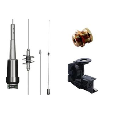 Imagem de Antena Móvel Dual Band 86cm Ap0191 Suporte Calha Saveiro Strada Montad