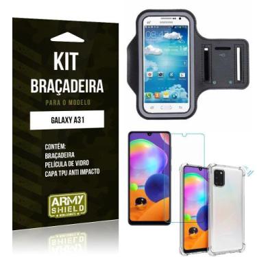 Imagem de Braçadeira Sporte Galaxy A31 + Capinha Anti Impacto + Película de Vidr