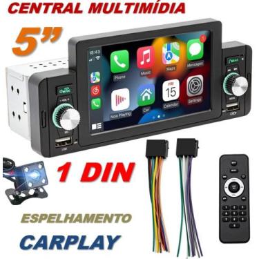 Imagem de Kit Central Multimídia Carplay 1 Din Bluetooth Espelhamento 5 Polegada