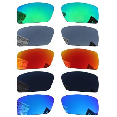 Imagem de Acefrog 5 pares de lentes polarizadas de substituição para óculos de sol Oakley Gascan OO9014, ajuste perfeito, à prova de estilhaçamento, antiarranhões, pacote econômico