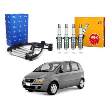 Imagem de Kit Vela Ngk Cabo Idea 1.8 8v 2005 A 2010 - Delphi
