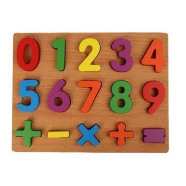 Imagem de Numeros didatico educativo magnetico de madeira hm 7041 - aprenda brin
