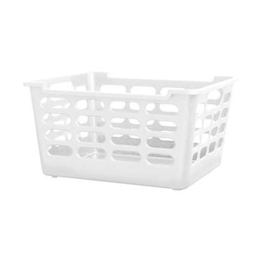 Imagem de Cesto Multiuso Atenas Pequeno 25x15,5x29,5 Branco Vazado - Arqplast