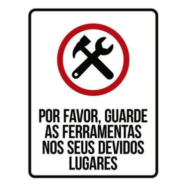 Imagem de Kit 10 Placa Favor Guar Ferramentas Devidos Lugares 36X46 - Sinalizo