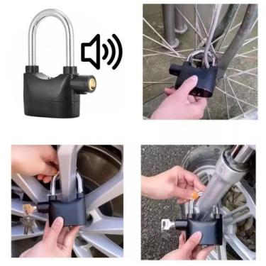 Imagem de Cadeado Com Alarme Sonoro Anti-furto Comércio moto Prova De Água - dfj