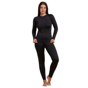 Imagem de Conjunto Térmico Frio Kit Blusa Calça Segunda Pele Feminino Masculino 