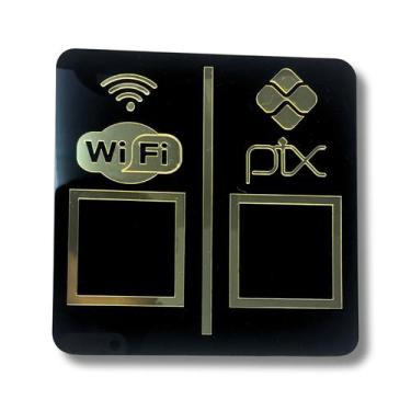 Imagem de PAREDE DUPLO WI-FI - PIX - Preto com Dourado - Lm Balcoes